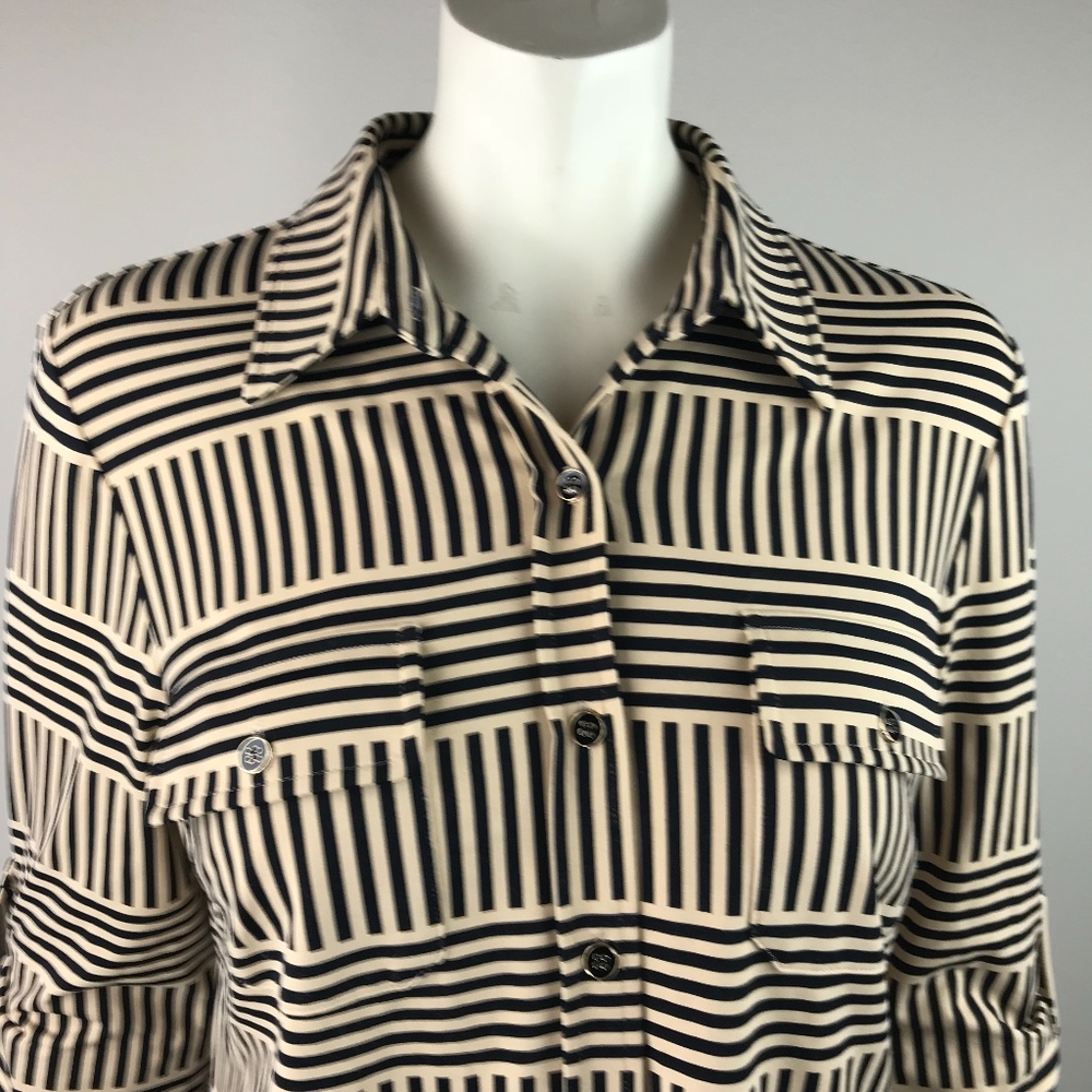 J. Mclaughlin Women's size M Striped Shirt - Picture 2 of 8